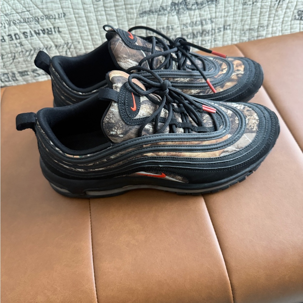 Nike Black and Brown Sneakers with Mesh Upper